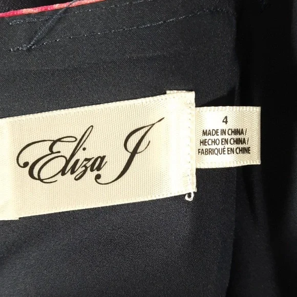 NWT ELIZA J. NAVY/FLORAL( YELLOW, PINK & WHITE) DRESS SZ 4 - Picture 10 of 11